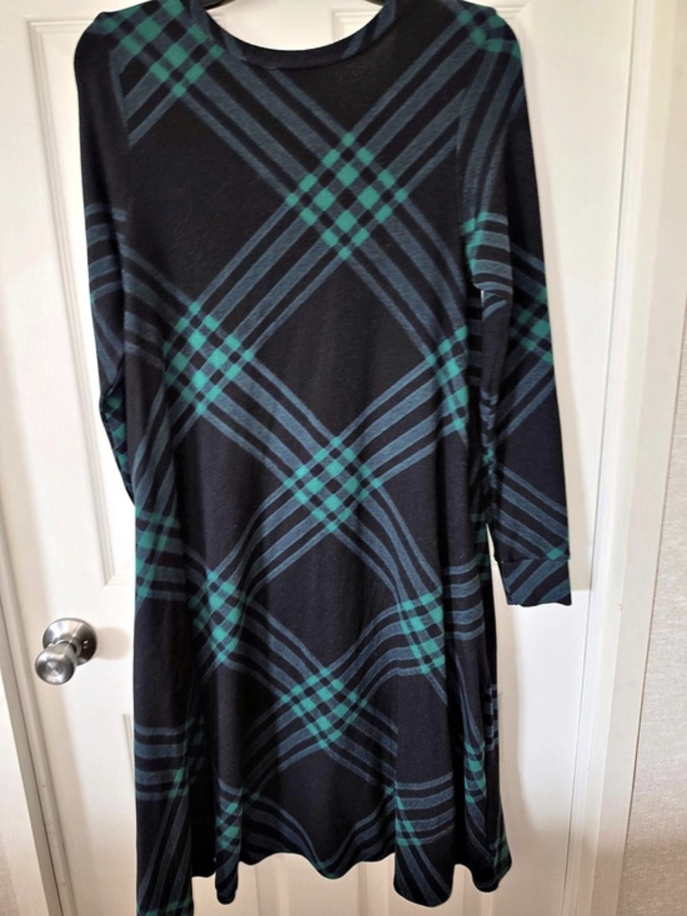 Plaid Black & Green Dress